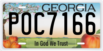 GA license plate POC7166
