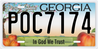 GA license plate POC7174