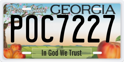 GA license plate POC7227