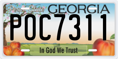 GA license plate POC7311