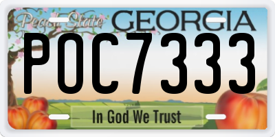 GA license plate POC7333