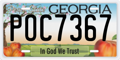 GA license plate POC7367