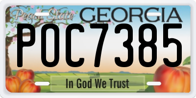 GA license plate POC7385