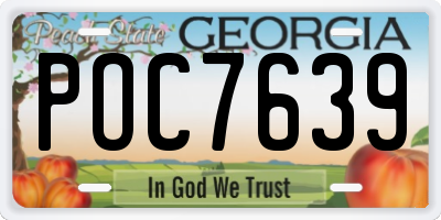 GA license plate POC7639