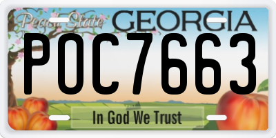 GA license plate POC7663