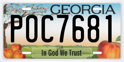 GA license plate POC7681