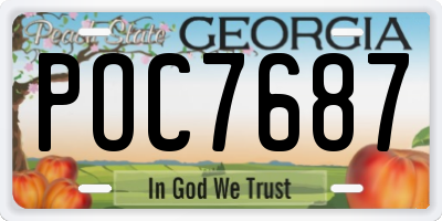 GA license plate POC7687
