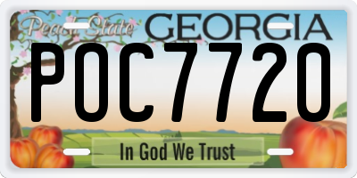 GA license plate POC7720