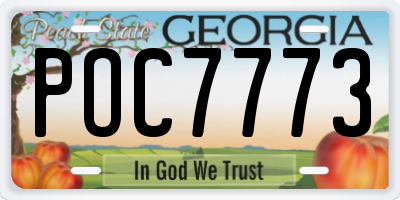 GA license plate POC7773