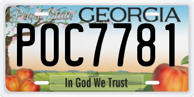 GA license plate POC7781