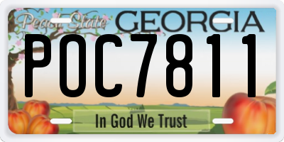 GA license plate POC7811