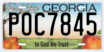 GA license plate POC7845