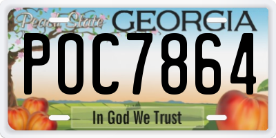 GA license plate POC7864
