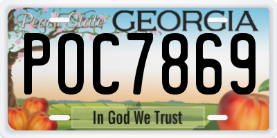GA license plate POC7869