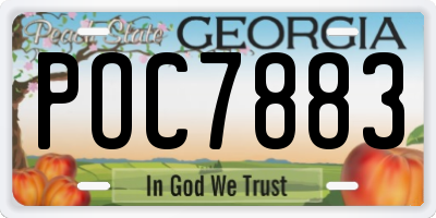 GA license plate POC7883