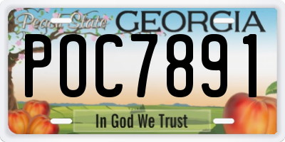 GA license plate POC7891