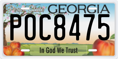 GA license plate POC8475