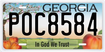 GA license plate POC8584