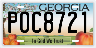 GA license plate POC8721