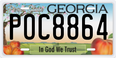 GA license plate POC8864