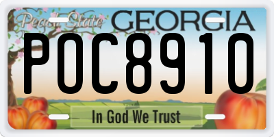 GA license plate POC8910