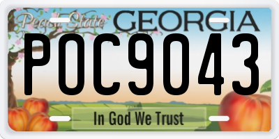 GA license plate POC9043
