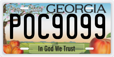 GA license plate POC9099