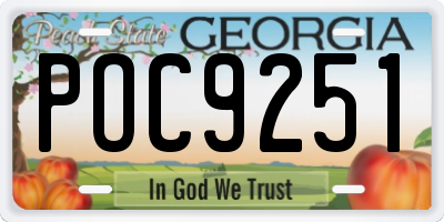 GA license plate POC9251