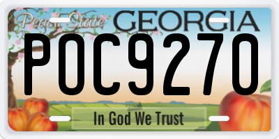 GA license plate POC9270