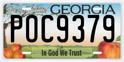 GA license plate POC9379