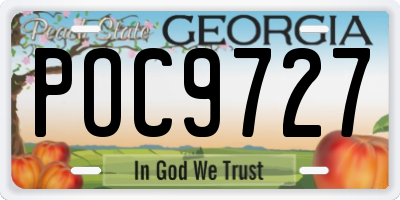 GA license plate POC9727