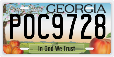GA license plate POC9728