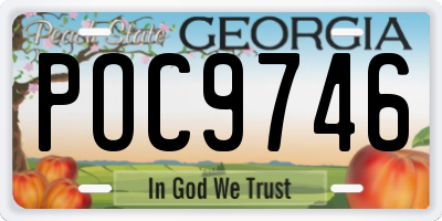 GA license plate POC9746