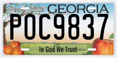 GA license plate POC9837