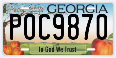 GA license plate POC9870