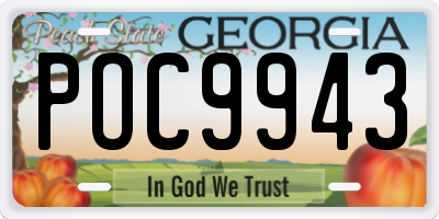 GA license plate POC9943
