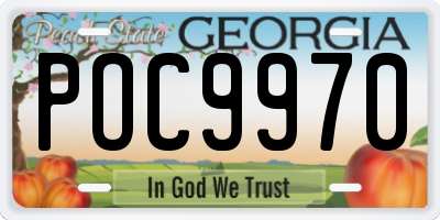 GA license plate POC9970