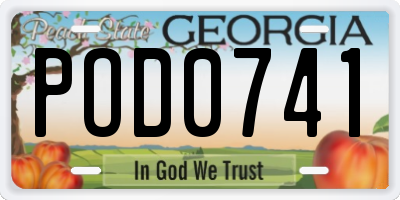 GA license plate POD0741