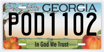 GA license plate POD1102