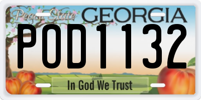 GA license plate POD1132