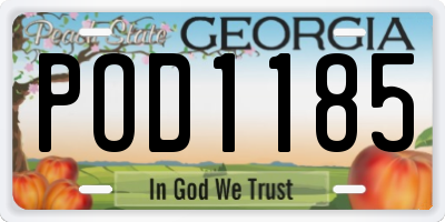 GA license plate POD1185
