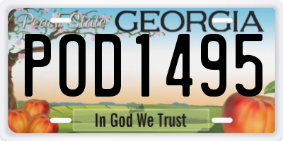 GA license plate POD1495