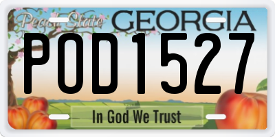 GA license plate POD1527
