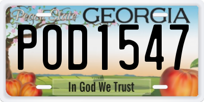 GA license plate POD1547