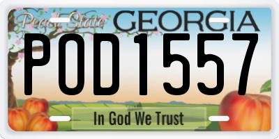 GA license plate POD1557