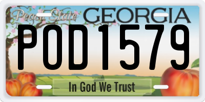 GA license plate POD1579