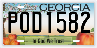 GA license plate POD1582