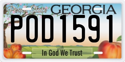 GA license plate POD1591