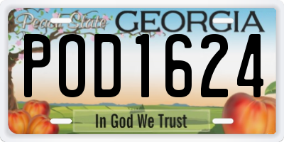 GA license plate POD1624