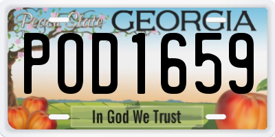 GA license plate POD1659